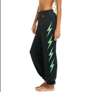 Aviator Nation BOLT 4 SWEATPANTS - CHARCOAL // MINT